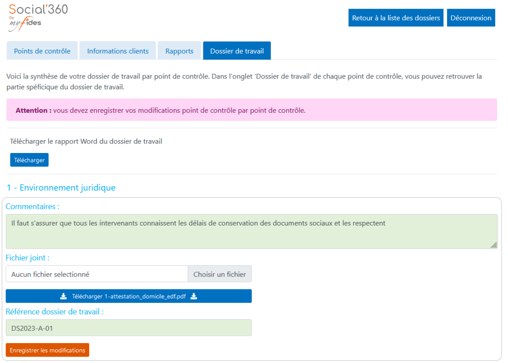 Social 360 - Dossier de travail